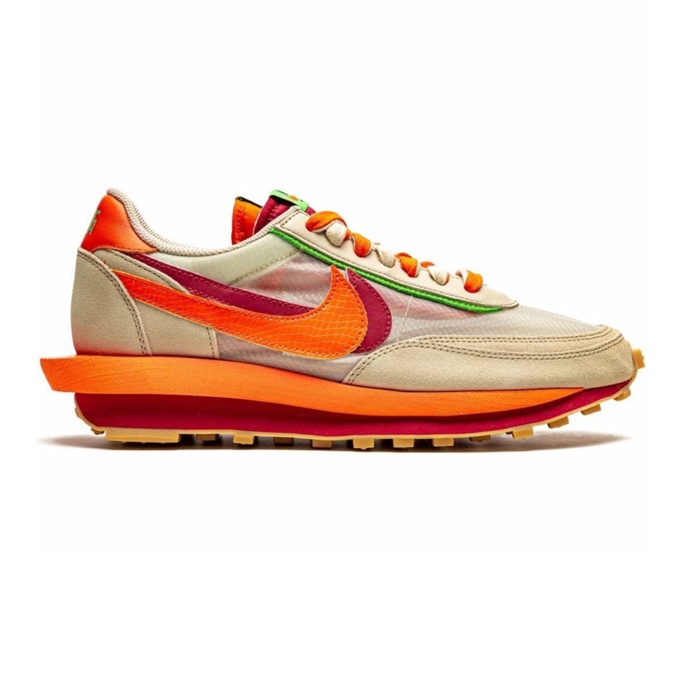 NIKE LDWaffle x Sacai x CLOT "Net Orange Blaze" Sneakers
